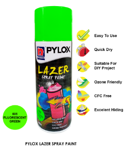 Pylox Lazer Spray Paint Fluorescent Green Colors Nippon